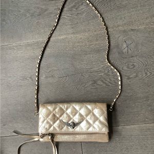Zadig & Voltaire Gold Quilted Clutch
